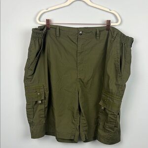 Haband Travelers olive green big men’s outdoors fisherman cargo shorts size 46